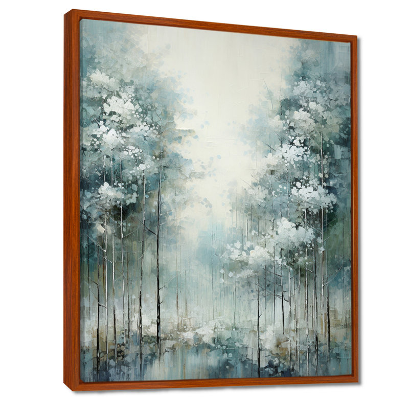Pin, forêt enchantée I - pin, art mural, H 32 po x l 24 po x P 1 po, Cadre flottant brun