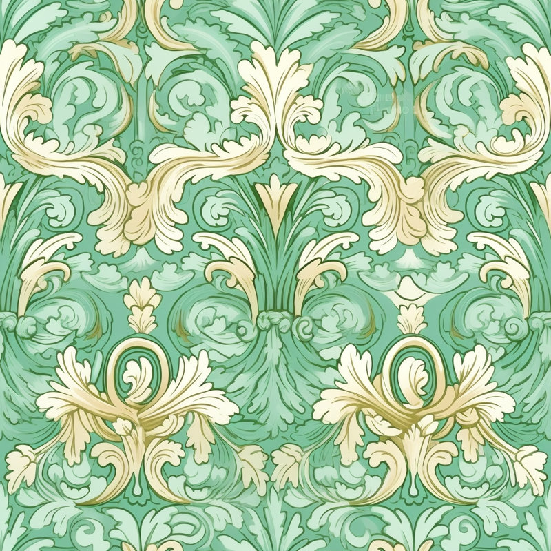Rideaux Acanthus bleu vert méditerranéen, rose; bleu, L 20 po x L 82 po