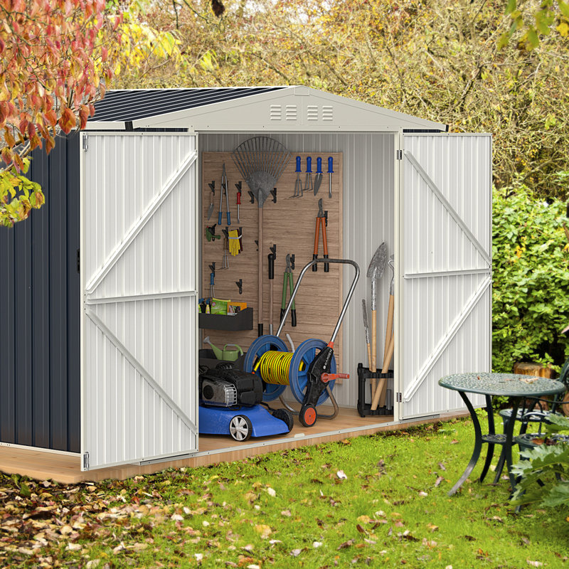8 X 6 Ft Metal Outdoor Storage Shed Snap-On Structures