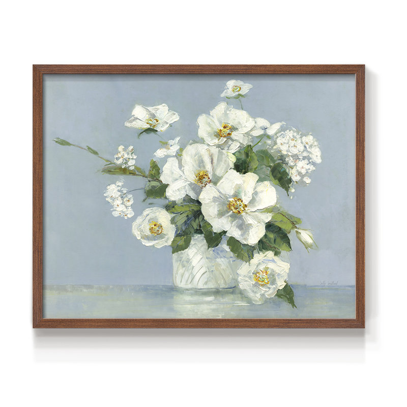Summer Fresh Arrangement - Reproduction encadrée - Restickable, H 22 po x l 28 po, Noyer