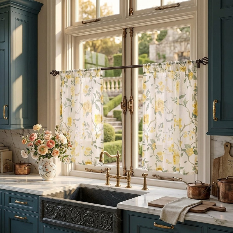 Floral Kitchen Curtain Kitchen Pelmet
