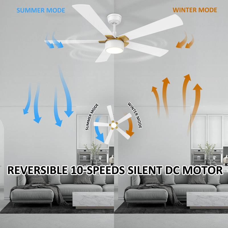 Ventilateur de plafond 52 po avec lumières DEL Emryck