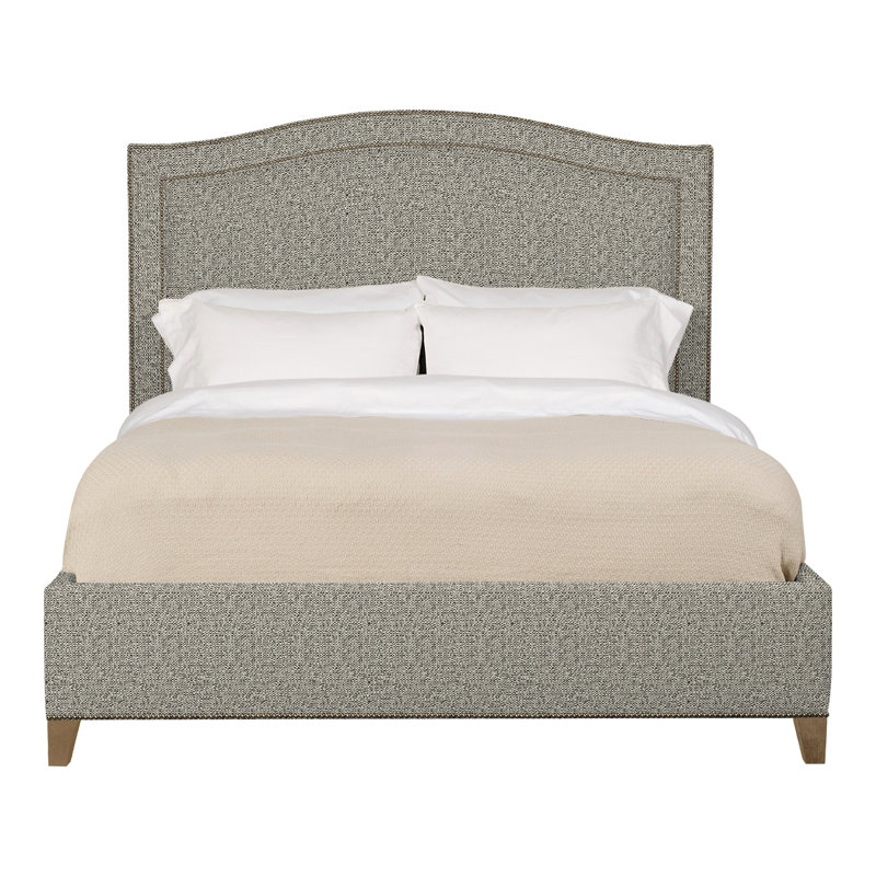Caroline/Casey Queen Upholstered Low Profile Panel Bed, Tuck Graphite, Hampton, Yes