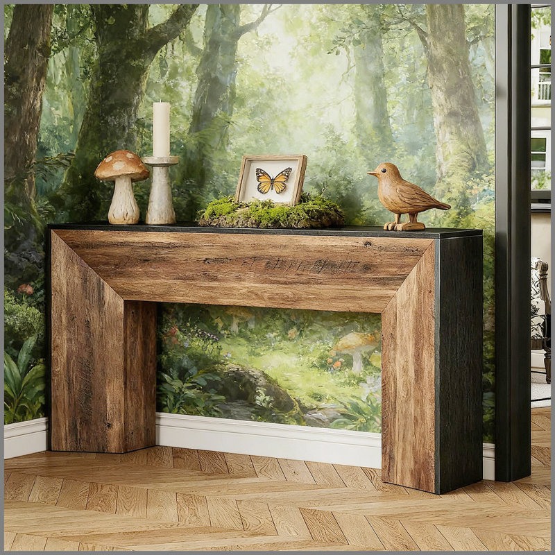 Entryway Table,Extra Long Couch Table,Console Table, Brown