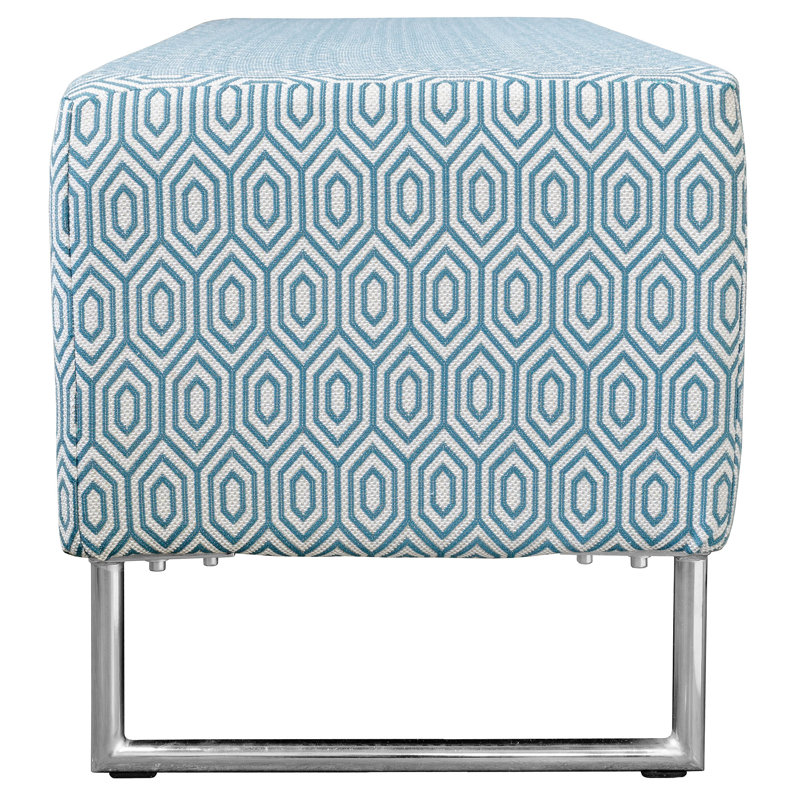 Khinvasara Faux Leather Upholstered Bench, Galleria Teal