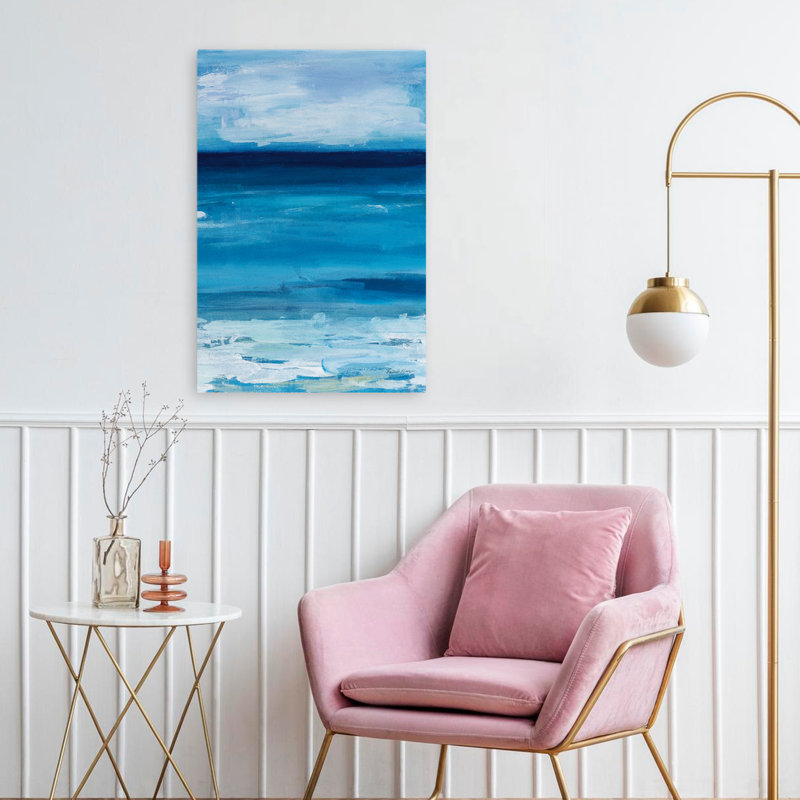 Ocean Life - Nuage bleu abstrait côtier, 24" H x 16" W