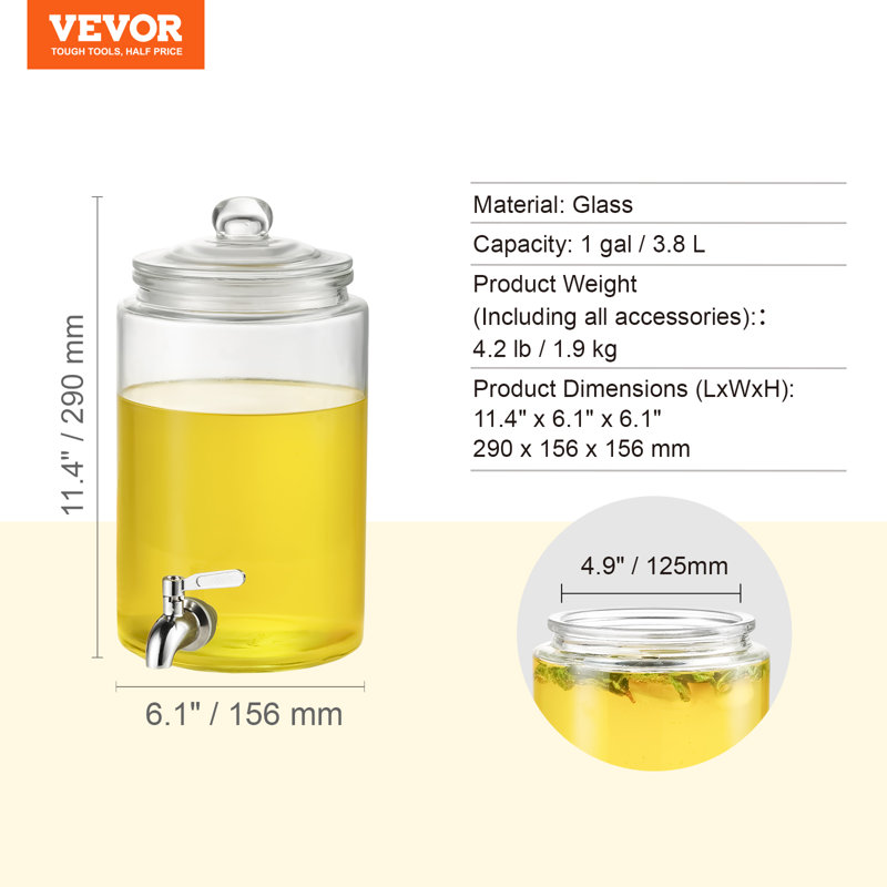1 oz Aurand Distributeur de boissons en verre