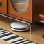 Buffet en bois massif et composite noir, fini noyer, avec comptoir en pierre-659859022