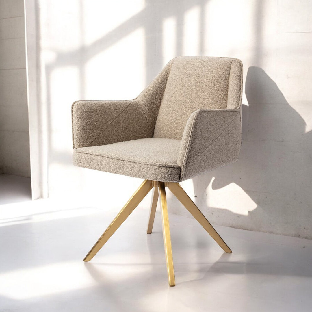 Dasean Polyester Upholstered Metal Armchair