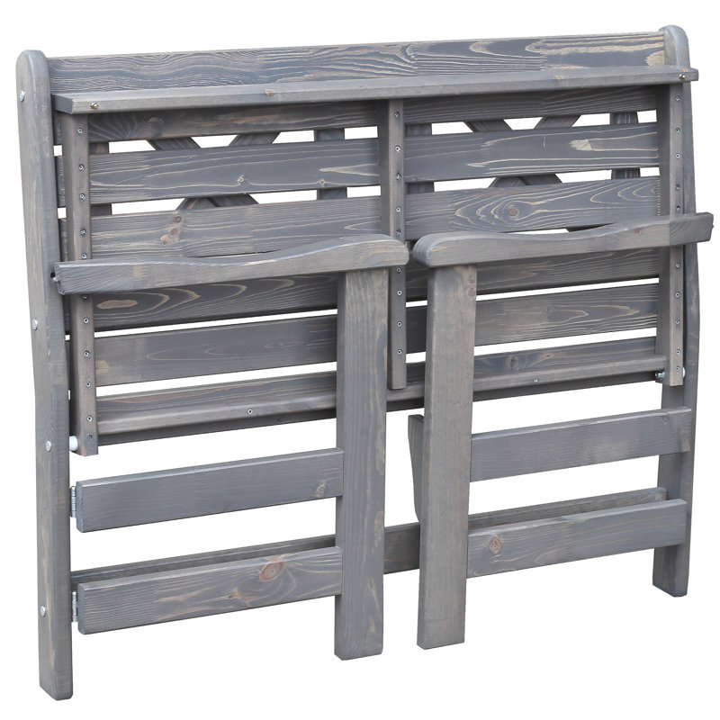 Bradon Solid Wood Pine Outdoor Bench, Ashgrey, H88 x W109 x D61cm
