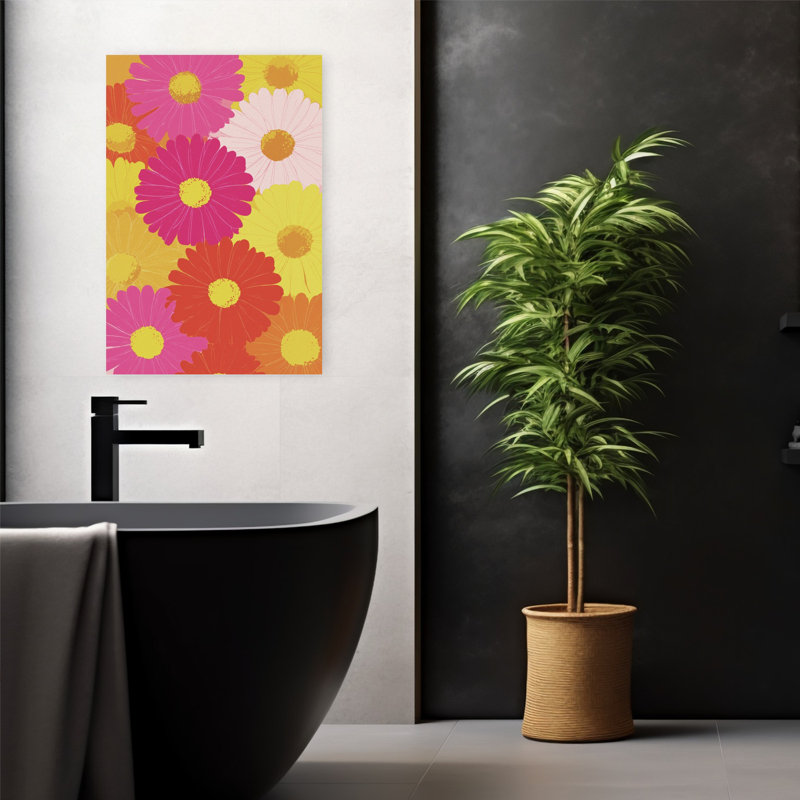 Art contemporain fleur contemporaine, H 24 po x l 16 po