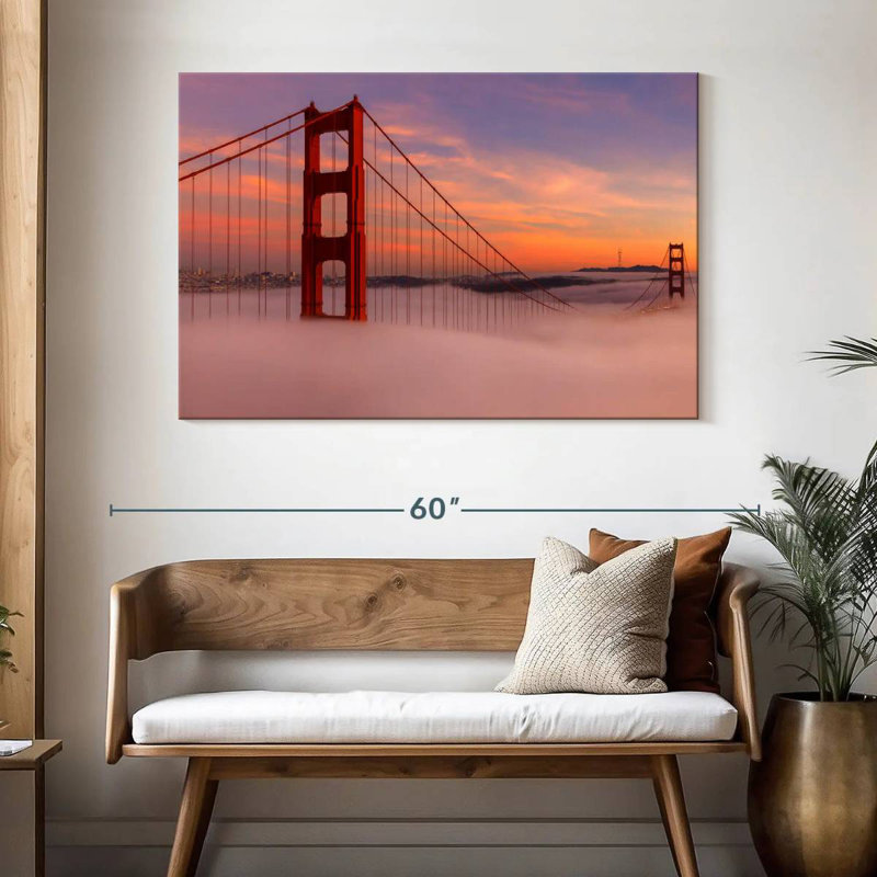 Lilie Golden Gate Bridge Clouds, H 32 po x l 48 po
