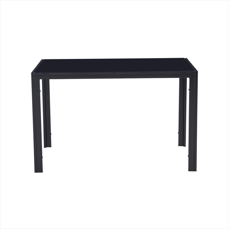 Scratch-Resistant Black Glass Dining Table - Modern Style For Family Dining Rooms