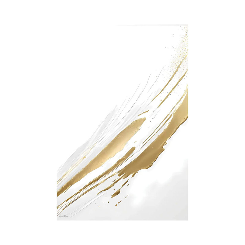 Golden Flow II 1 Piece Wall Art on Canvas, 66.04 cm H x 45.72 cm W x 3.175 cm D, Does Not Apply