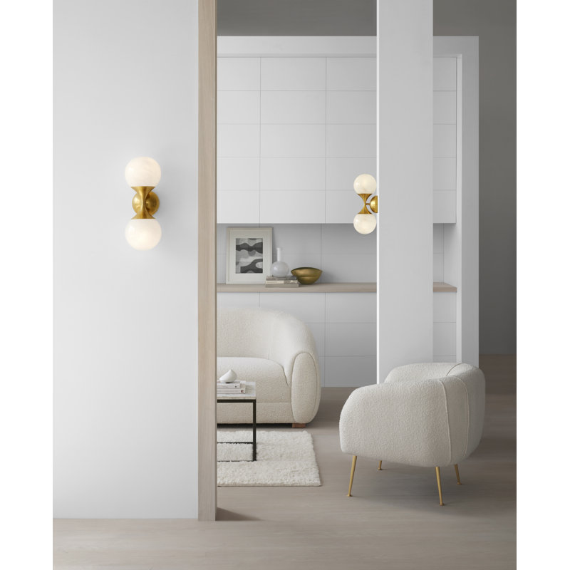 AERIN Cristol Small Double Sconce, Polished Nickel