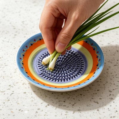 The masher Colorful Ceramic Ginger Grater  Handmade Decorative Garlic  Spice Grinder For Kitchen Multi-Purpose Grater Tool For Ginger Garlic Wasabi  To Clea