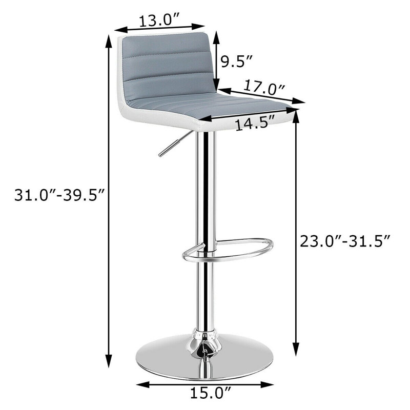 Olcay   Swivel Upholstered Adjustable Height Counter Stool with Metal Frame