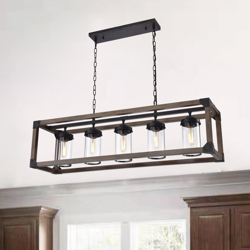 Kewstoke 5 - Light 42.5" Antique Black Kitchen Island Pendant