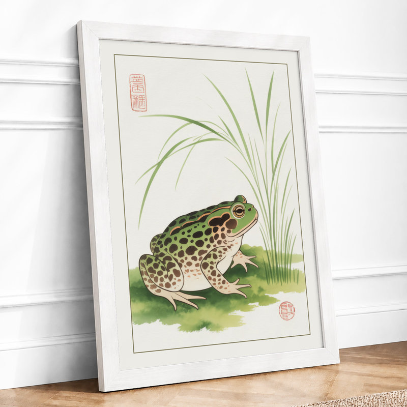 Toad Among Grasses Japandi - Print, A4 - 29.7 x 21.0 cm, White