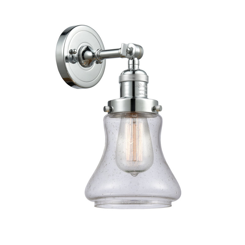 Edda Dimmable Bath Sconce, 6 Watt Vinage LED Bulb, Seedy, Polished Chrome
