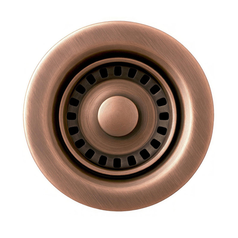 Whitehaus 2" Kitchen Basket Strainer, Antique Copper