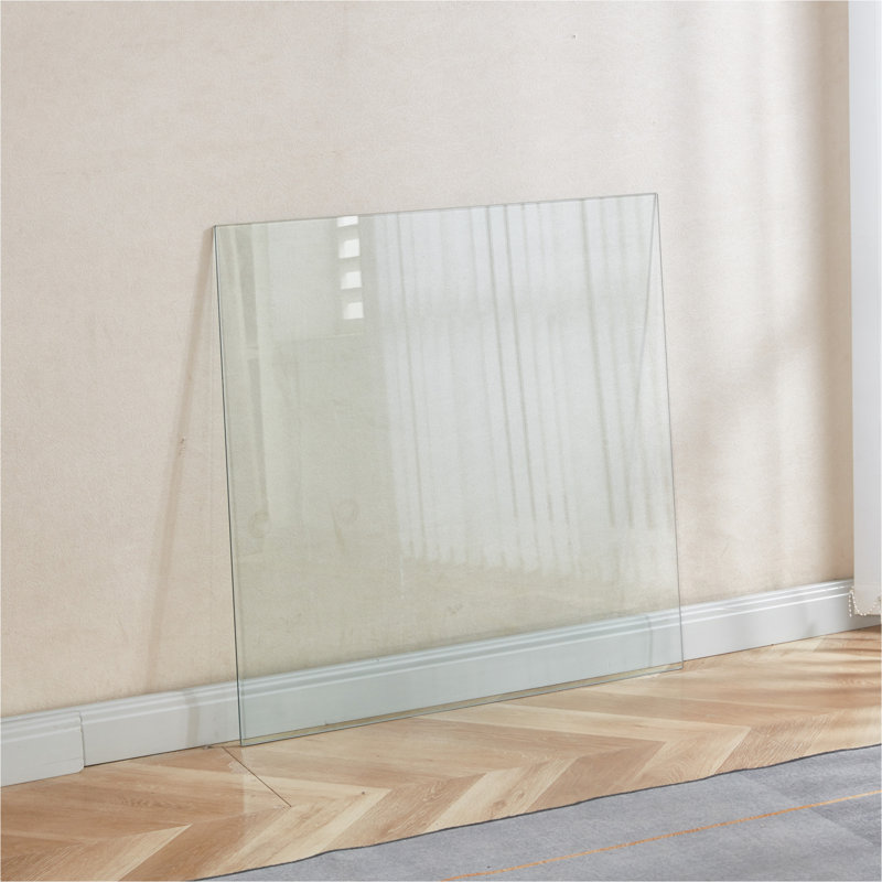 Plateau en verre trempé transparent, carré de 80 cm