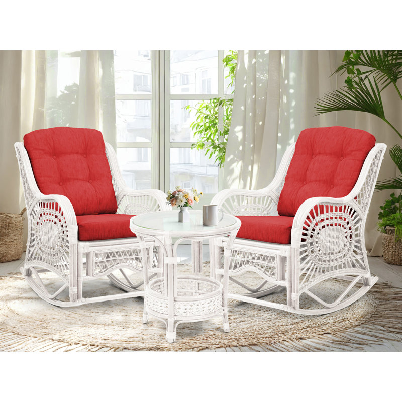 Chaise berçante Malibu, Rouge, Blanc