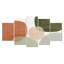 Minimalisme orange avec formes simples de vert - art mural minimaliste, impression sur toile minimaliste 5 panneaux