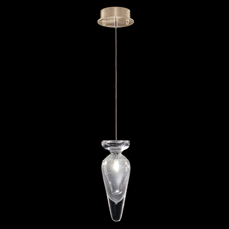 Luminaire suspendu rond de 5,5 po Essence, Or, Transparent
