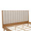 Très grand lit en bois avec tête de lit tapissier de style piano, lit en bois avec cadre de lit renforcé