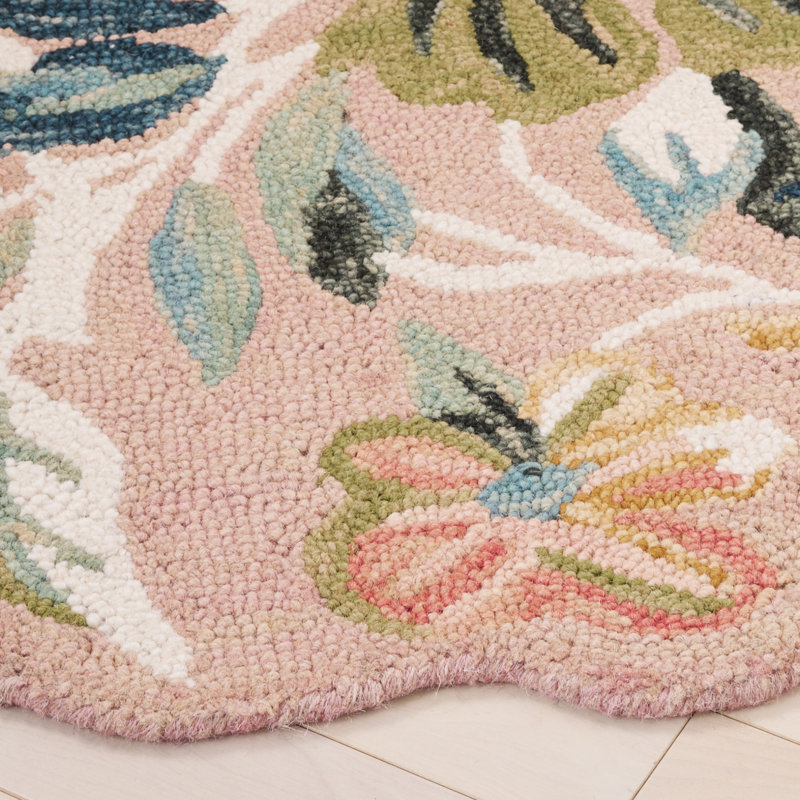 Jardin Hand Tufted Wool; Cotton Floral Indoor Rug, Square 4'