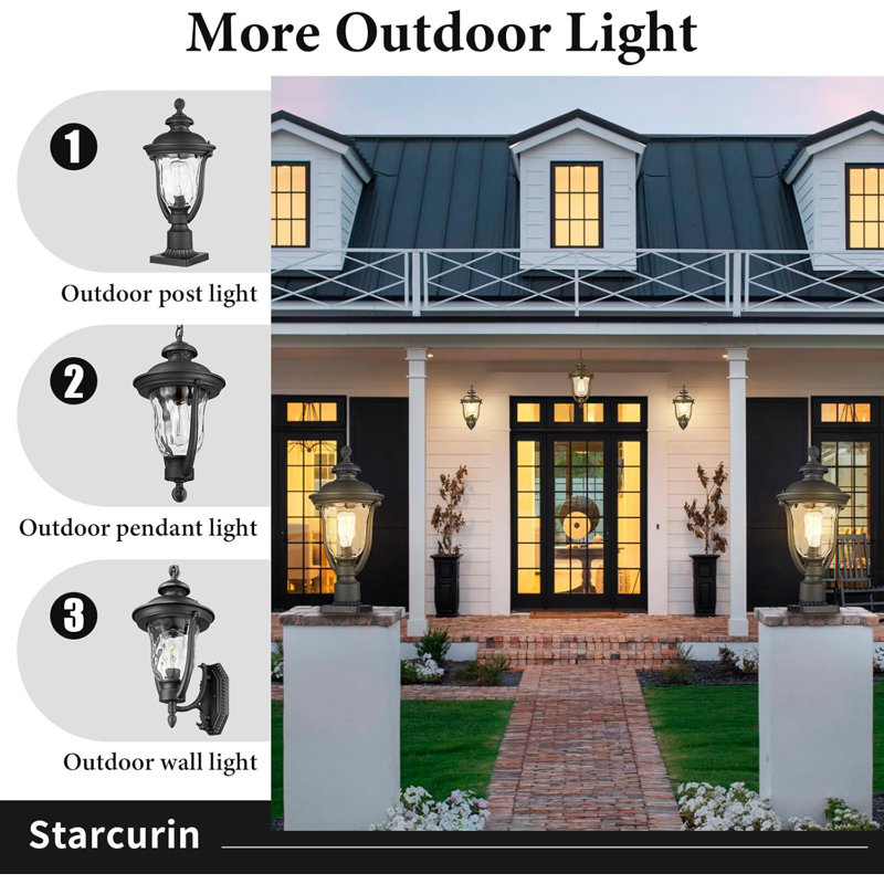 Lampadaires d'extérieur, lampadaires d'extérieur modernes, poteau extérieur en aluminium imperméable et antirouille
