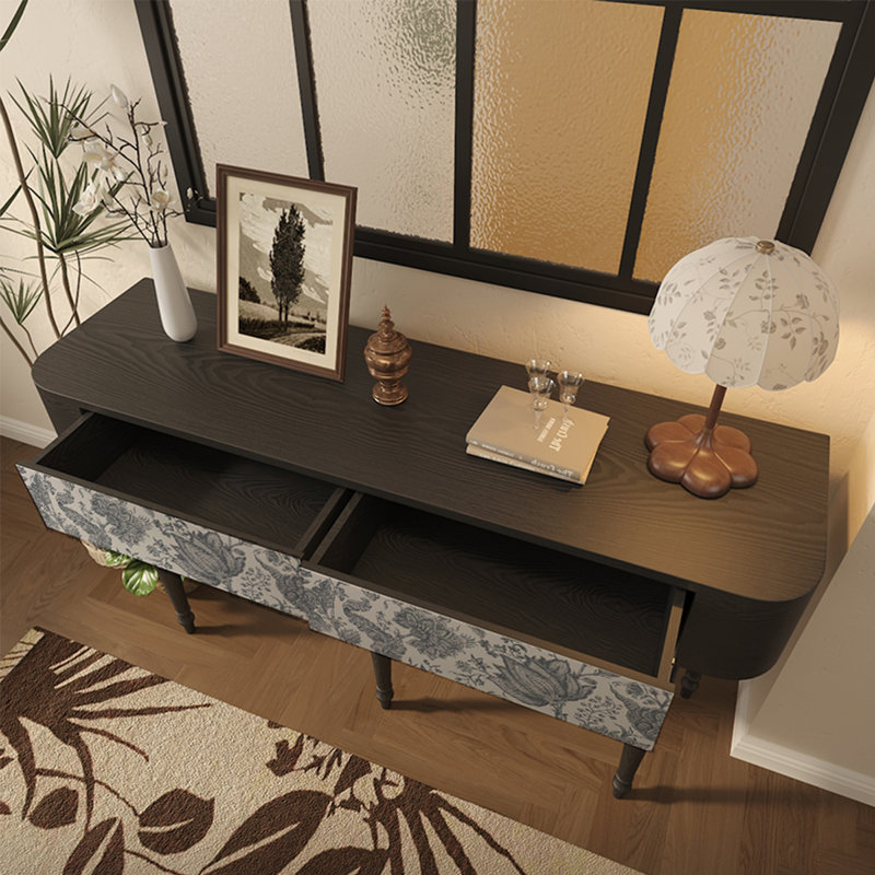 Console moderne avec tiroirs en bois, H 31,5 po x l 55,12 po x P 15,75 po
