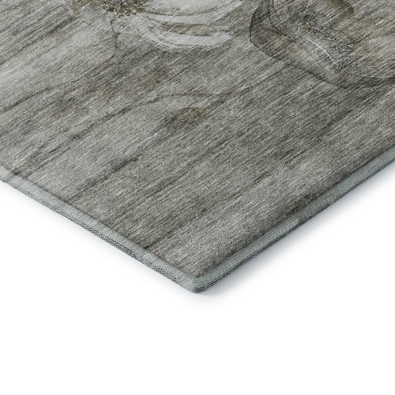 Tapis taupe Prisco lavable à la machine de qualité supérieure, Rectangle 1 pi 8 po x 2 pi 6 po