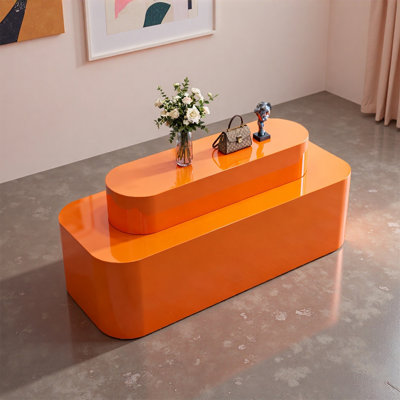 Orange Tiered Oval Display Table