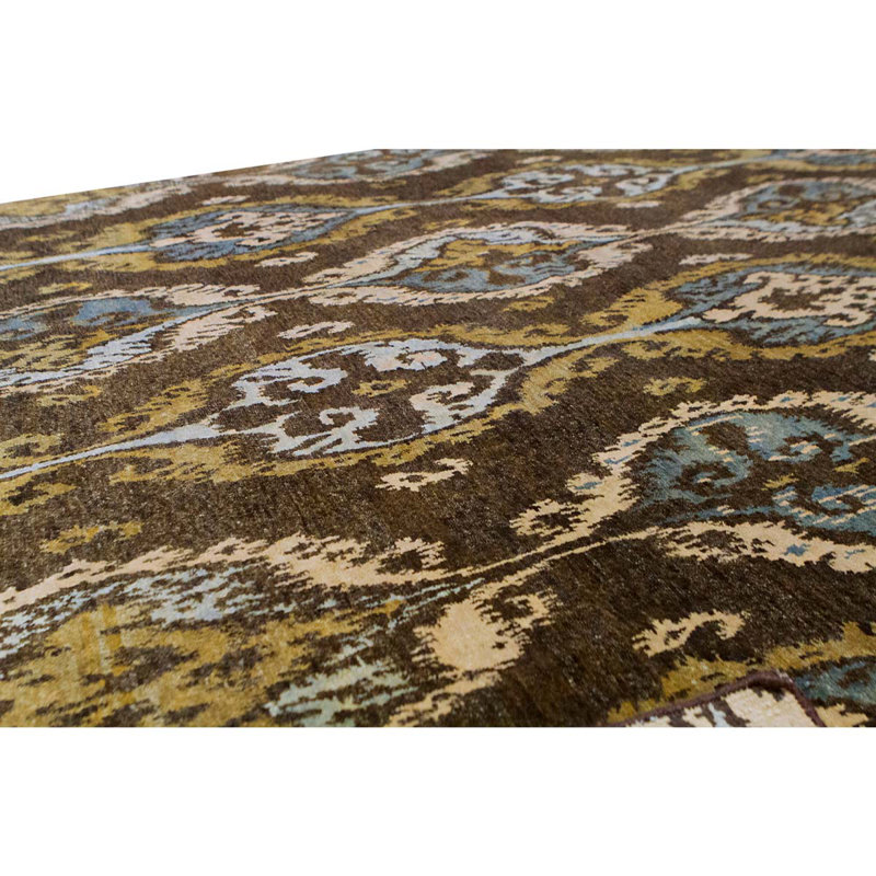 Tapis brun noué à la main Himalayan
