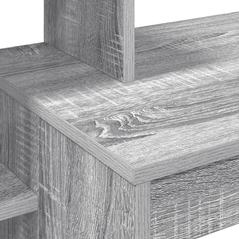Computer Desk Particle Board Medium Shelving, Grey Sonoma