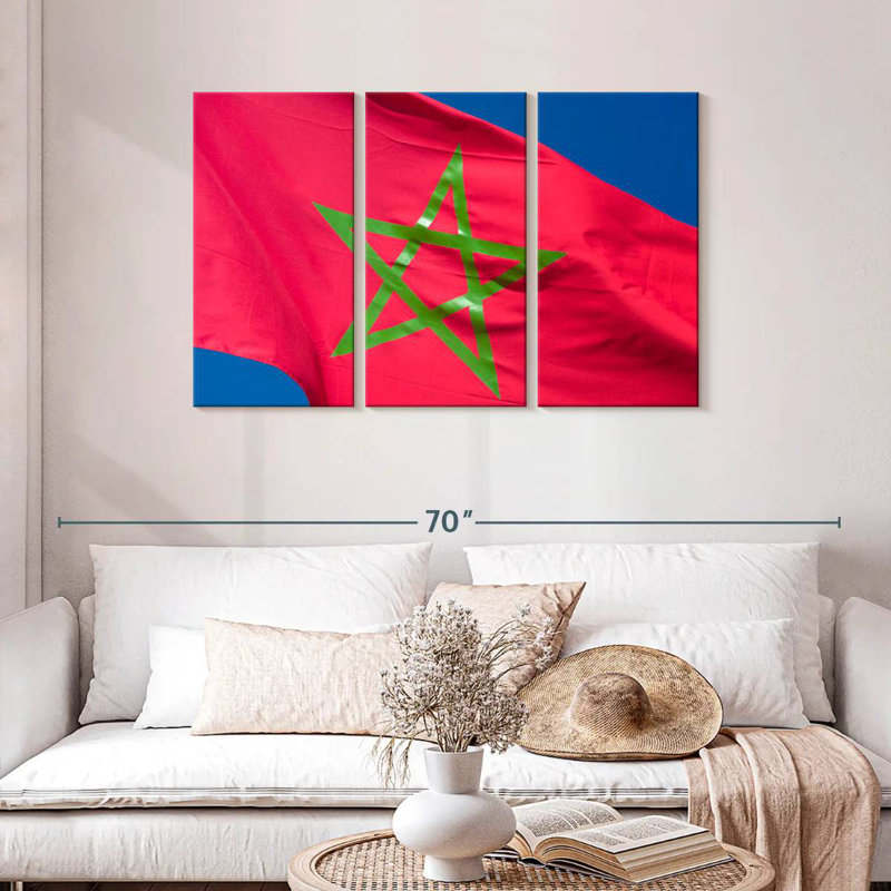 Drapeau marocain, H 28 po x l 45 po