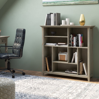 Amherst 44"H Solid Wood Transitional Multi-Cube Bookcase with Fixed Shelves and Tapered Legs