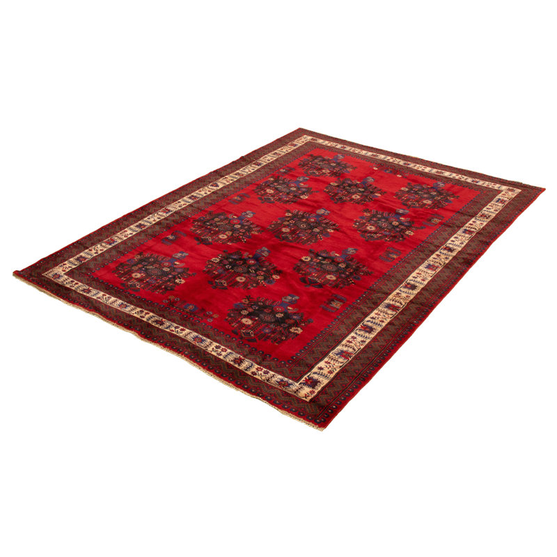Tapis décoratif en laine noué à la main de conception unique 6 pi 11 po x 9 pi 6 po Catarino New Age