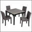 Ensemble de table de salle à manger 5 pièces avec 4 chaises, charme rustique et élégance moderne pour la cuisine et la salle à manger, finition deux tons