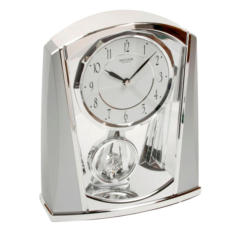 Alissiya Analogue Plastic / Acrylic Quartz Movement / Crystal Tabletop Clock Silver