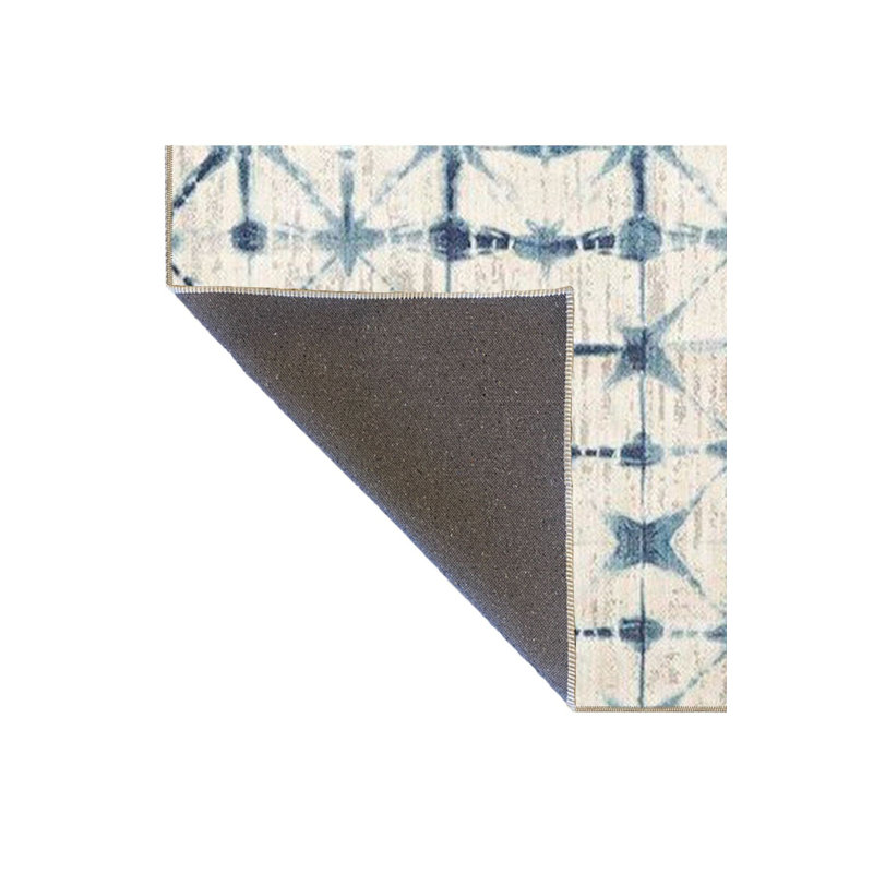 Tapis décoratif moderne à motif géométrique beige lavable à la machine, Carré 4 pi 11 po