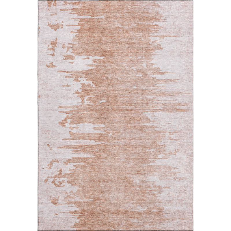 Premium Machine Washable Kolten Terracotta Rug, Rectangle 10' x 14'