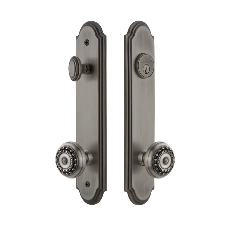 Complete Entry Knob Set with Deadbolt, Antique Pewter, 2.75"