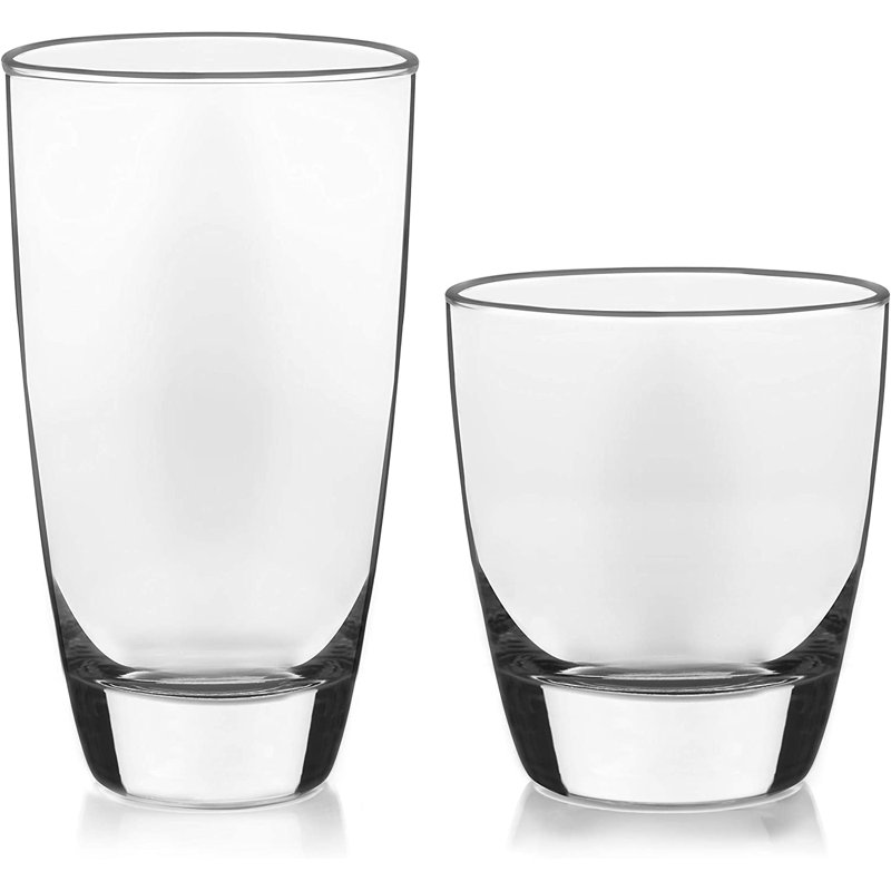 Libbey Classic Clear Glass Tumbler and Rocks Set, 16-Piece