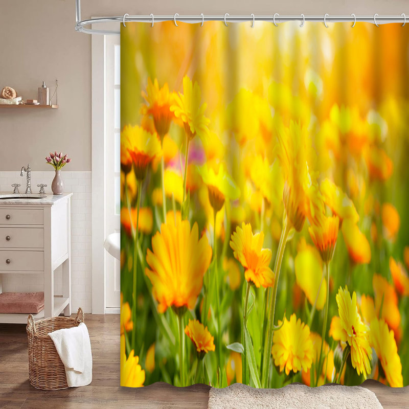 Rideau de douche avec 12 crochets Summer Field, L 72 po x l 84 po