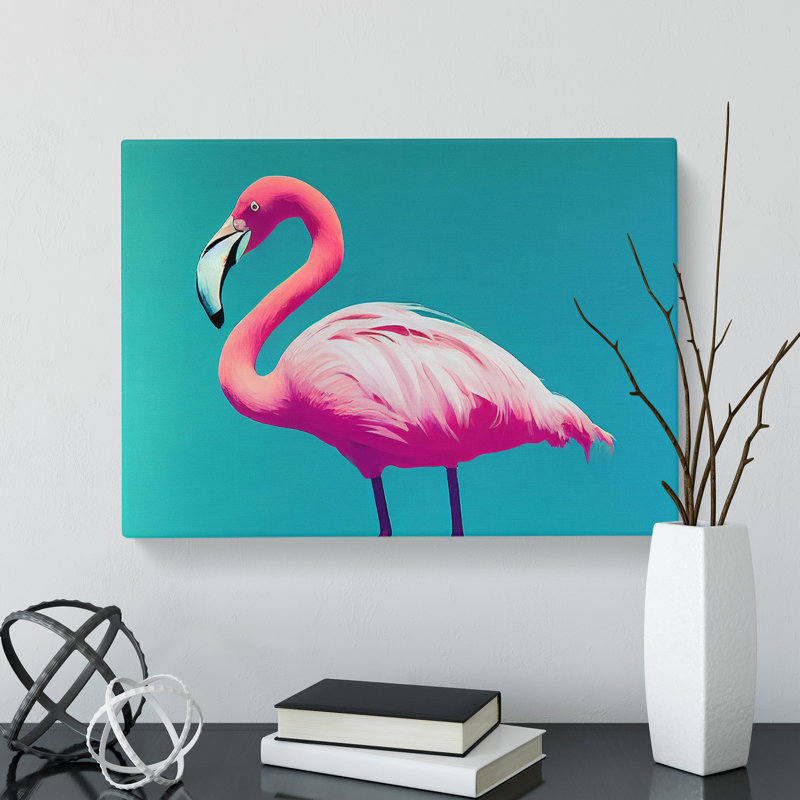 The Stimulating Flamingo - Wrapped Canvas, 50cm H x 76cm W x 3cm D