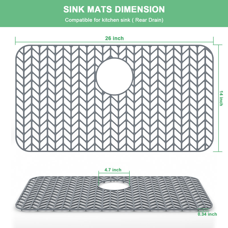 26" x 14" Sink Grid Non-Slip Silicone Sink Mat