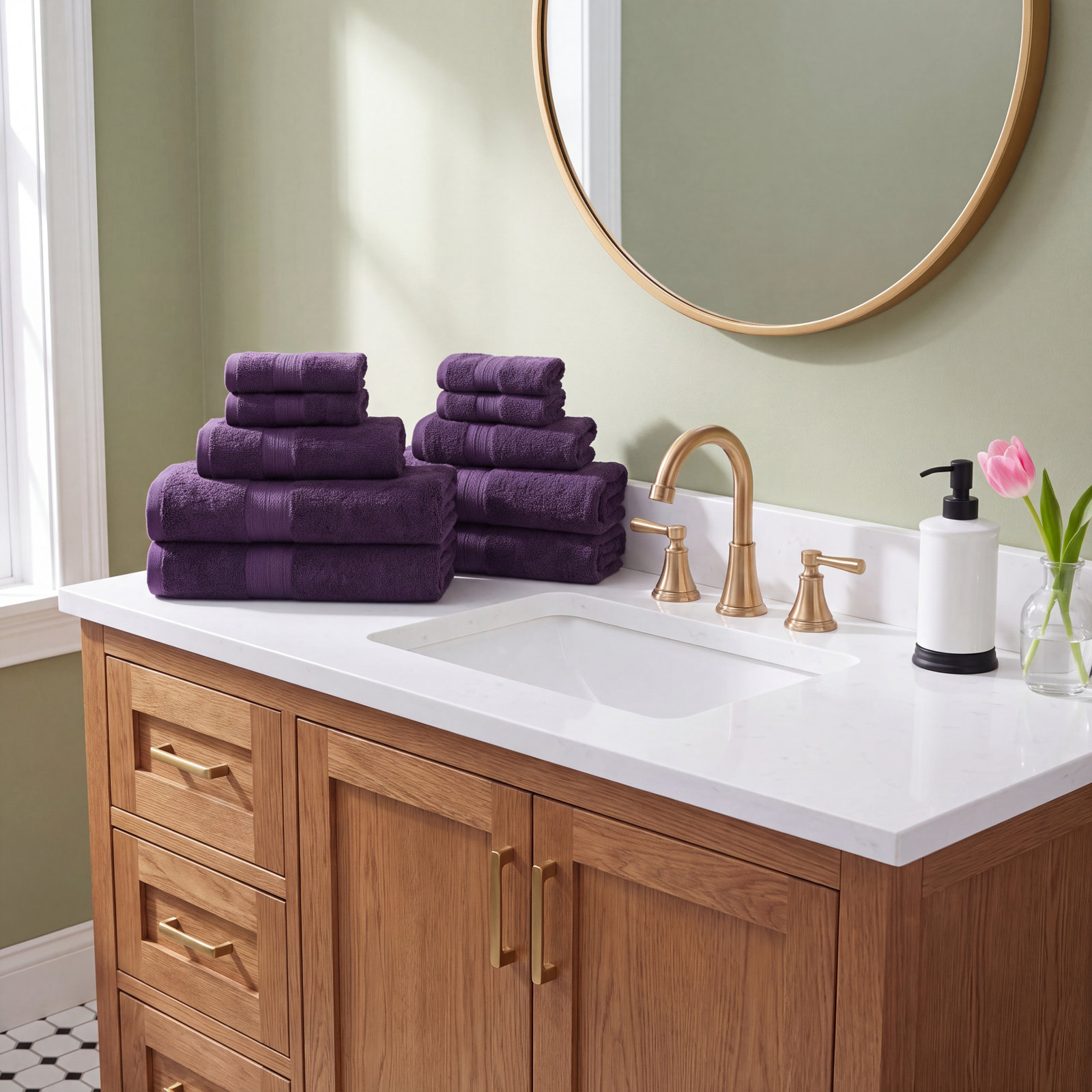 12-Piece Cotton Towel Set, Eggplant